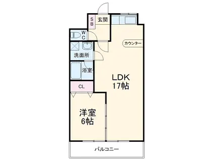 フロント上社(1LDK/5階)の間取り写真