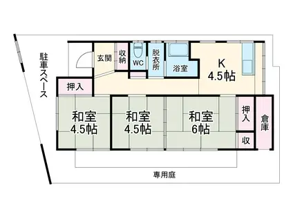 小田急電鉄小田原線 本厚木駅 バス乗車時間:15分 中戸田バス停で下車 徒歩2分 1階建 築57年(3K)の間取り写真