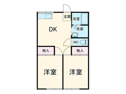 VEGASUⅢ(2DK/1階)の間取り写真