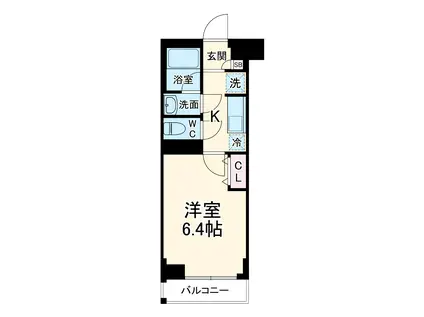 ベルシード横濱南太田Ⅱ(1K/4階)の間取り写真
