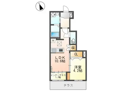 プレミエールみずき(1LDK/1階)の間取り写真