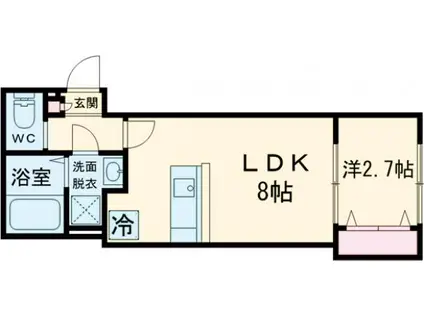 KEIAI RESIDENCE ひばりヶ丘Ⅱ(1K/1階)の間取り写真