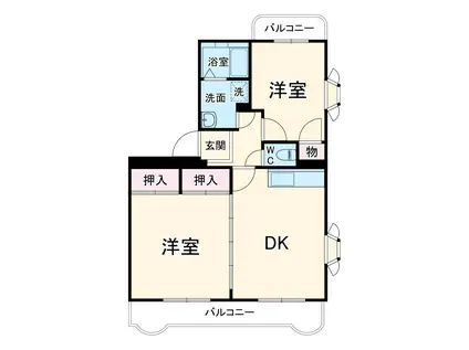 パレス・アスカ(2DK/1階)の間取り写真