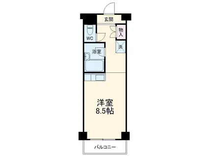 サンパークビル(ワンルーム/8階)の間取り写真