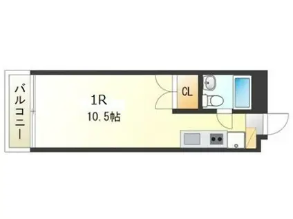 カーサ宇喜田第2(ワンルーム/3階)の間取り写真
