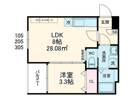 TIDYかしわ台(1LDK/2階)の間取り写真