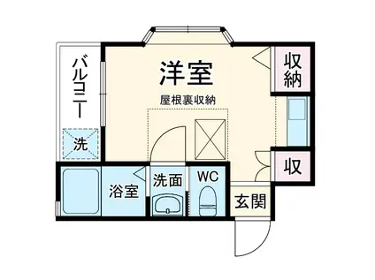 モアクレストⅡ(1K/1階)の間取り写真