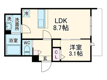 KEIAI RESIDENCE 北上尾Ⅲ(1LDK/2階)の間取り写真