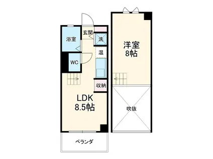 LAーSALA(1LDK/1階)の間取り写真