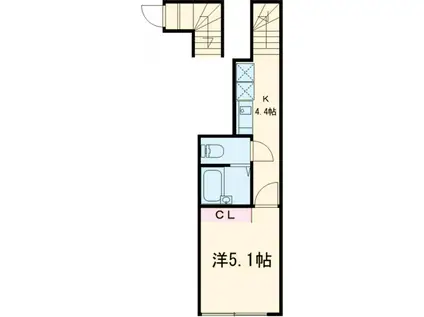 COZY代田橋(1K/2階)の間取り写真