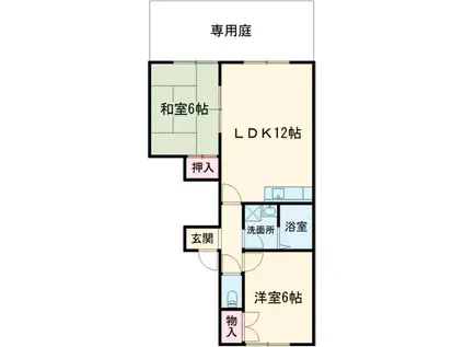 花ハウス(2LDK/1階)の間取り写真