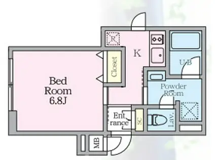 MAISON DE M(1K/1階)の間取り写真
