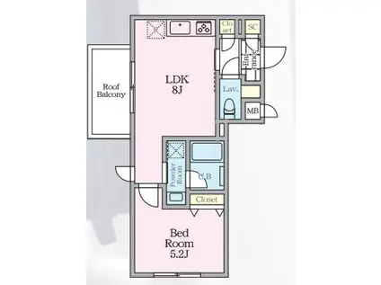MAISON DE M(1LDK/4階)の間取り写真