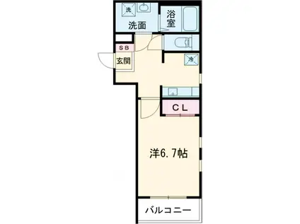 FLレジデンス品川1(1K/4階)の間取り写真