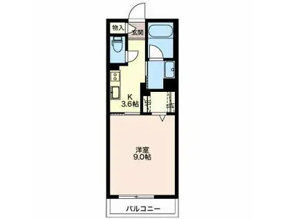 メゾン米津(1K/2階)の間取り写真