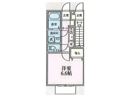 サンクオーレ(1K/1階)の間取り写真