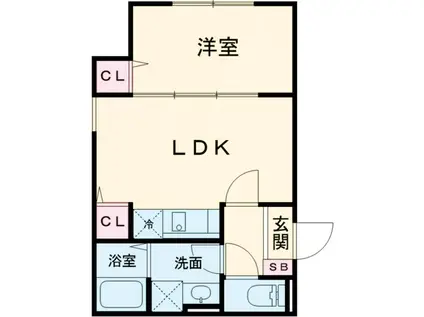 YOLK江古田(1LDK/2階)の間取り写真