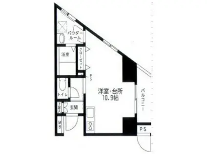 スカイプラザⅡ(ワンルーム/5階)の間取り写真