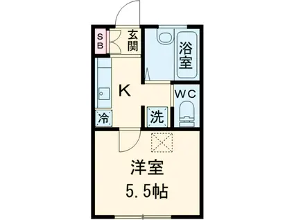 SAKURAⅢ(1K/1階)の間取り写真