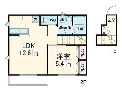 MAISON REVE(1LDK/2階)の間取り写真