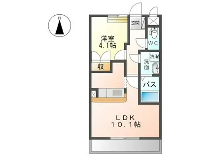 ドラクロワ(1LDK/2階)の間取り写真