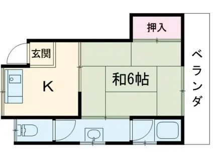 富畑荘(1K/1階)の間取り写真