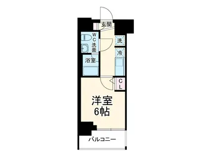 GENOVIA平塚Ⅳ(1K/10階)の間取り写真