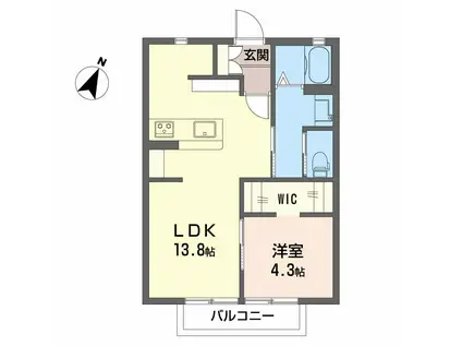 グリーンステージしんさかえⅡ B(1LDK/1階)の間取り写真