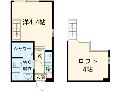 LA CIEL Ⅱ(ワンルーム/1階)の間取り写真