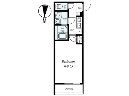 GRADUS坂戸Ⅱ(1K/3階)の間取り写真