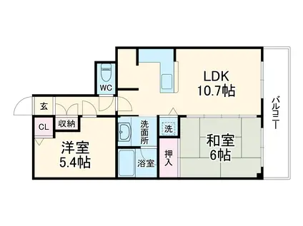 ライオンズマンション下総中山第3(2LDK/3階)の間取り写真
