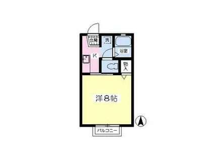コーポフレンド(1K/2階)の間取り写真