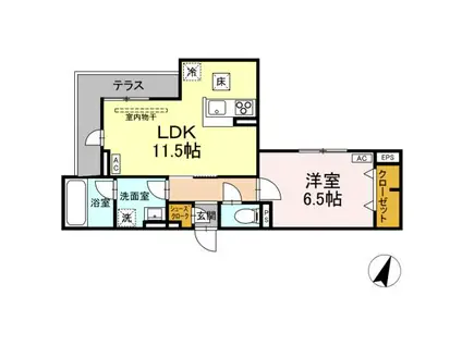 ESPELIA・K(1LDK/1階)の間取り写真