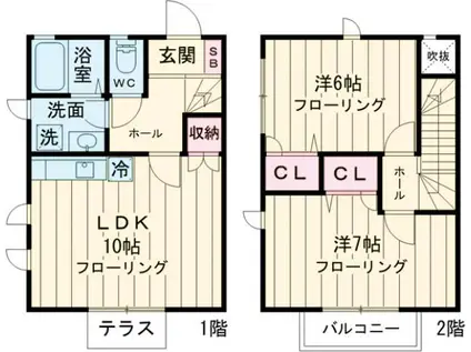 リヴェール(2LDK)の間取り写真