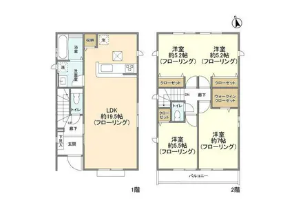 千葉都市モノレール 千城台駅 徒歩16分 2階建 築4年(4LDK)の間取り写真