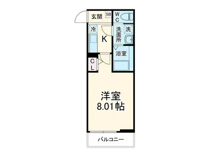 GRADUS桶川Ⅱ(1K/1階)の間取り写真