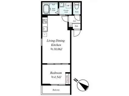 GRADUS桶川Ⅱ(1LDK/3階)の間取り写真