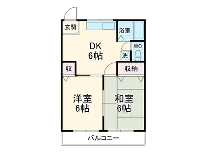 メゾンドフレア(2DK/2階)の間取り写真