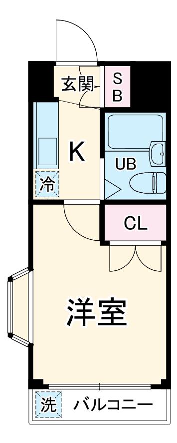 エステート菊名(1K/2階)の間取り写真