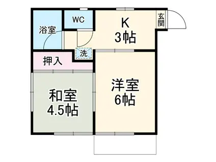 寿ハイツ(2K/1階)の間取り写真