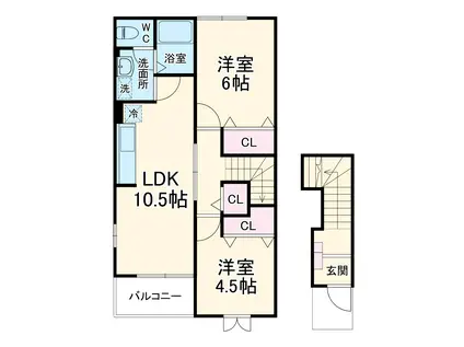 プリンセスガーデンⅢ(2LDK/2階)の間取り写真