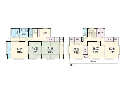 東海道本線 磐田駅 徒歩10分 2階建 築31年(5SLDK)の間取り写真