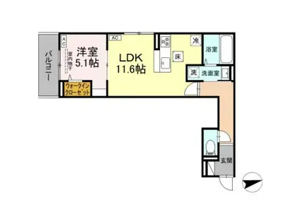 D PAINA EGAWAⅠ(1LDK/3階)の間取り写真