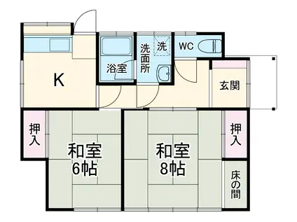 小田急電鉄小田原線 秦野駅 徒歩23分 1階建 築46年(2K)の間取り写真