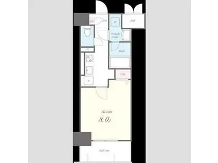 メイプル岩塚本通(1K/4階)の間取り写真