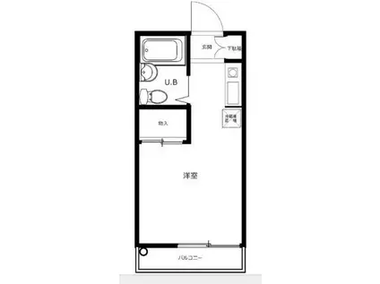 TK幕張(ワンルーム/2階)の間取り写真