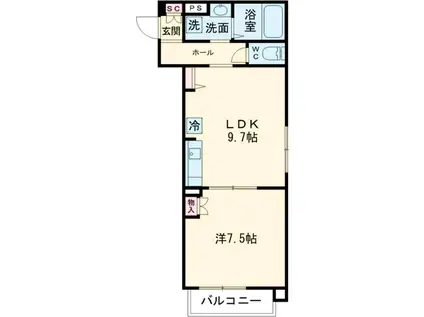 ザ・フォレスト立川(1LDK/2階)の間取り写真