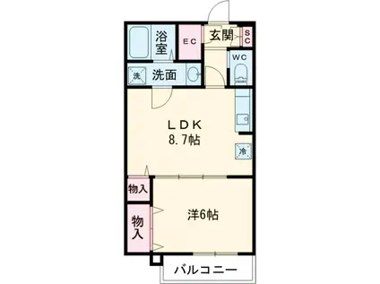ザ・フォレスト立川(1LDK/3階)の間取り写真