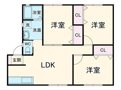 コーポ・ファミリア(3LDK/1階)の間取り写真