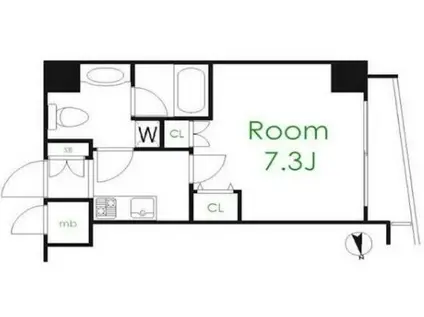 ステージグランデ上落合(1K/4階)の間取り写真